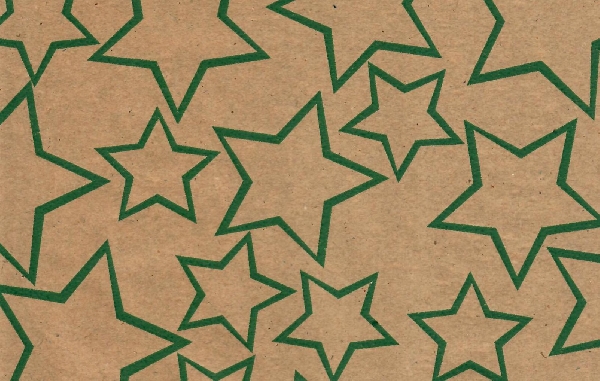 PAPEL DE REGALO KRAFT ESTRELLA VERDE